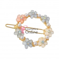 Agrafa pentru par metalica AGF032FF - Aurie model Floral